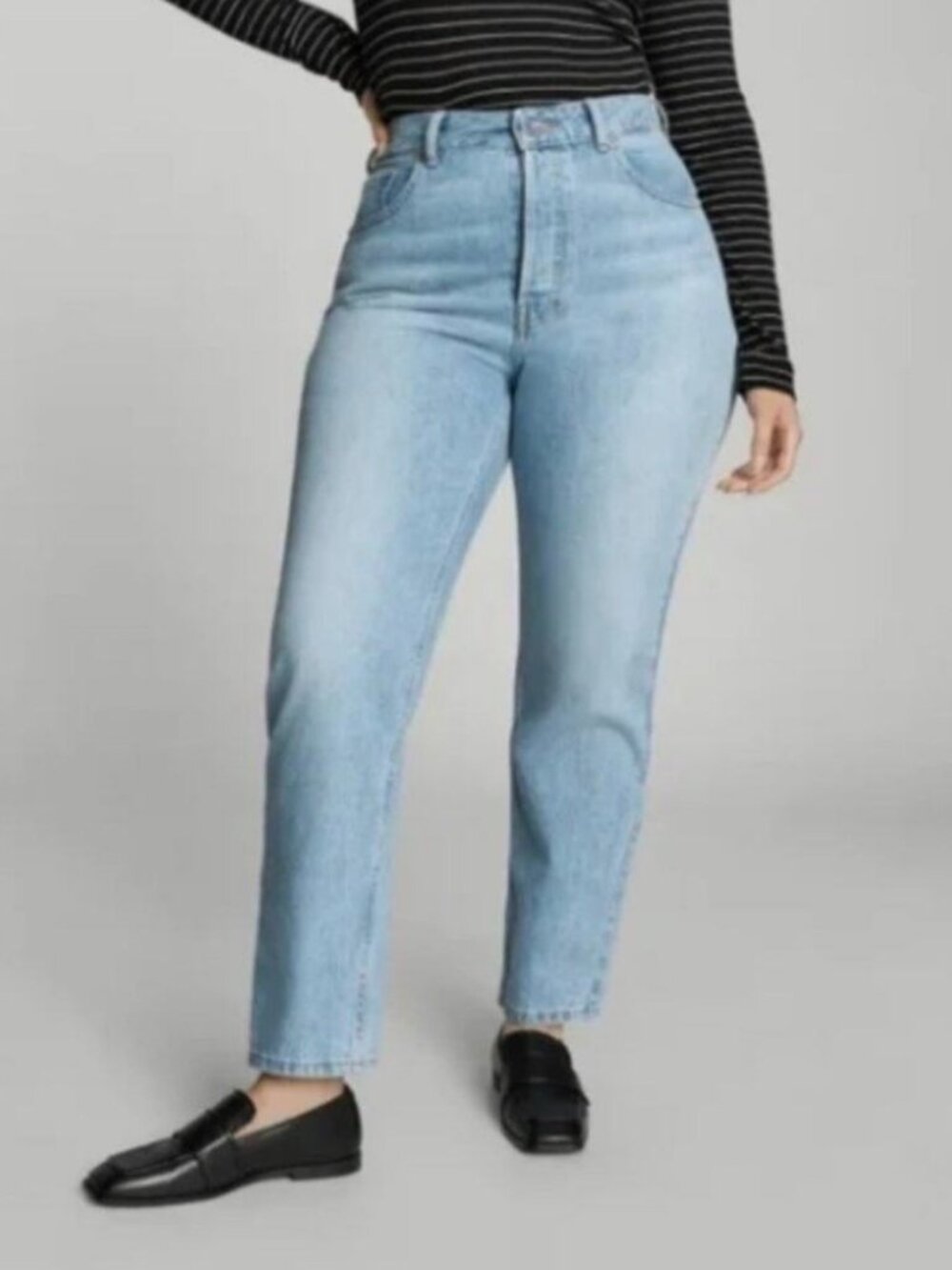 Everlane Light Blue High-Rise Cropped Straight Jeans - Women